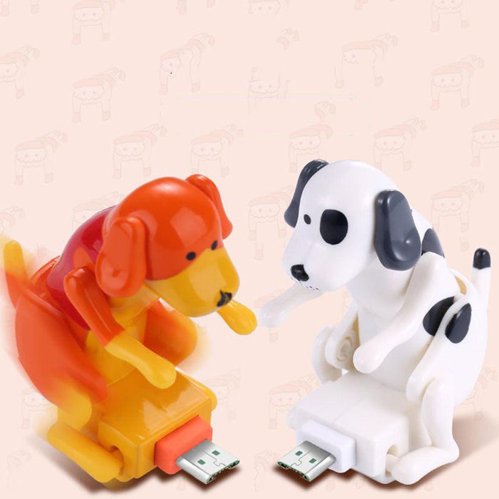 Rogue Dog Data Cable Puppy Charging Cable for iPhone|Type-C|Android Phone Funny Dynamic Hip Swing USB Fast Charging Cable Stray Dog Data Cable