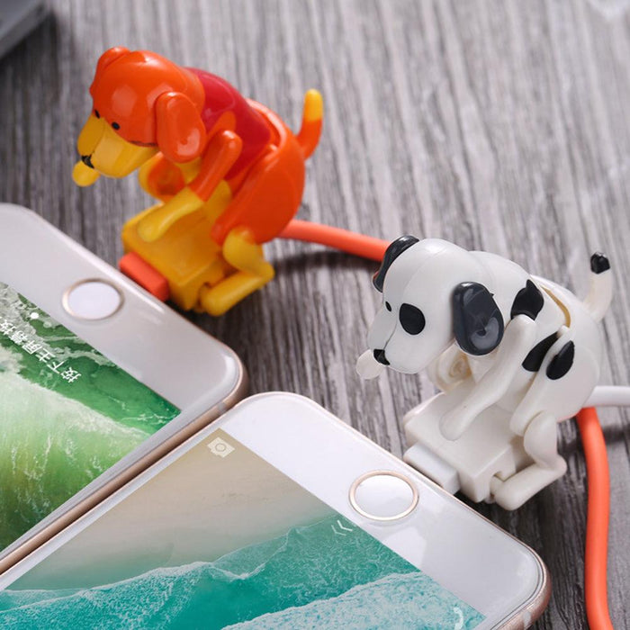 Rogue Dog Data Cable Puppy Charging Cable for iPhone|Type-C|Android Phone Funny Dynamic Hip Swing USB Fast Charging Cable Stray Dog Data Cable