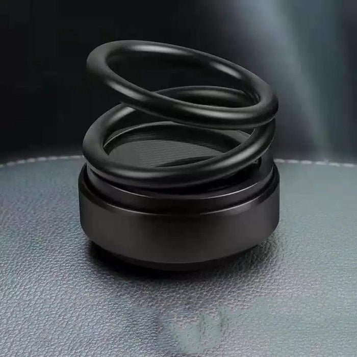 Solar Car Aromatherapy Car Creative Aluminum Alloy Rotating Double-Ring Perfume For Car Diffuser Decorative Accessories(CAR57)