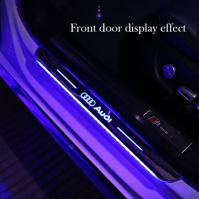 4Pcs Car Door LED Lights Logo Car Pedal Pathway Light Auto-Sensing Wireless Car Door Welcome Courtesy Light for All Car Models (CAR124)