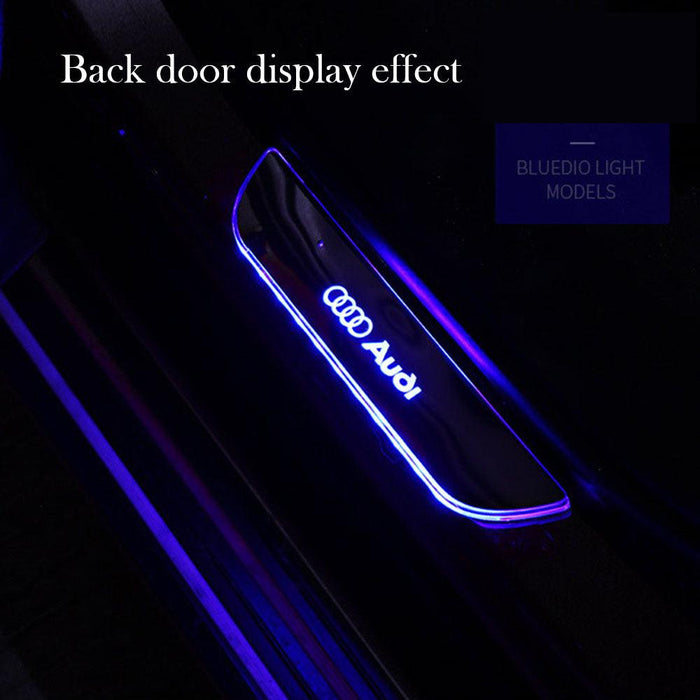 4Pcs Car Door LED Lights Logo Car Pedal Pathway Light Auto-Sensing Wireless Car Door Welcome Courtesy Light for All Car Models (CAR124)