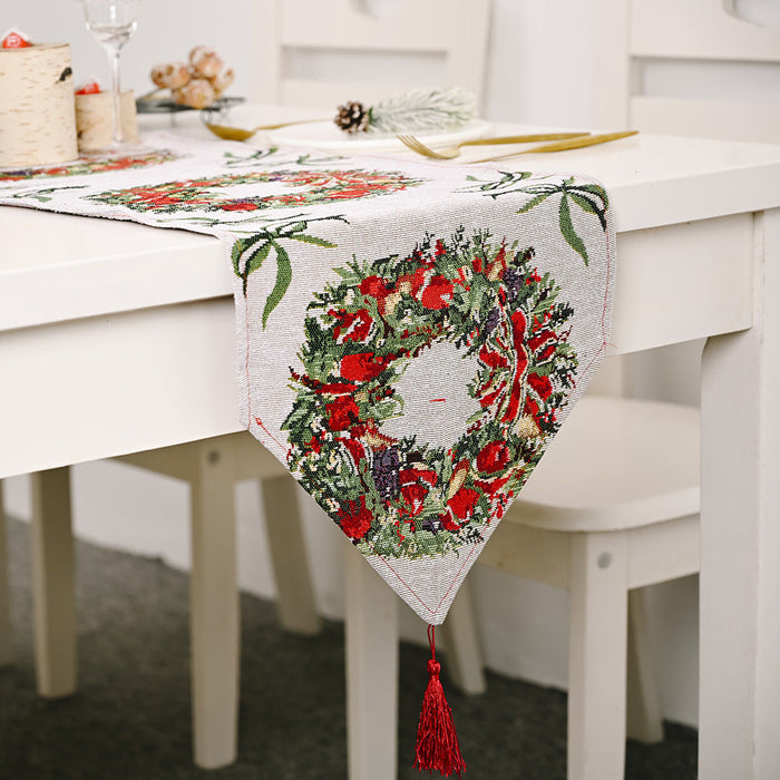 Christmas Knitting Table Flag