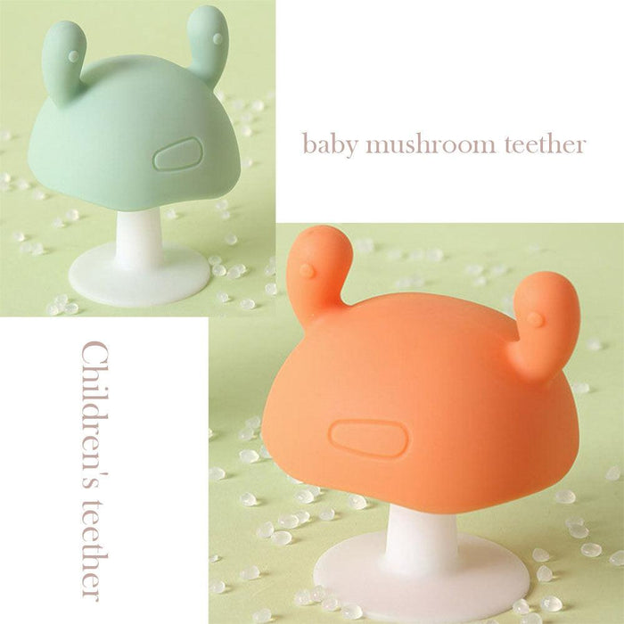Children's Teether Baby Mushroom Teether  Soothing Teether Anti-hand-eating toys