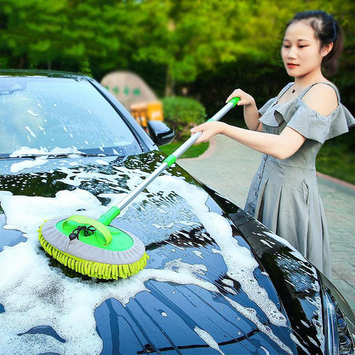 Car Wash Brush Mop with Adjustable Handle & Chenille Microfiber