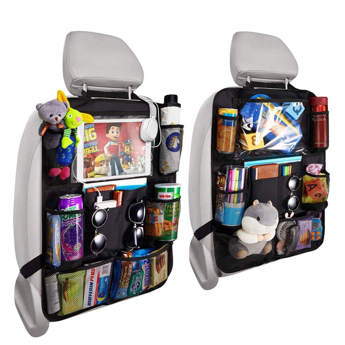 2 Pack Car Back Seat Organiser with Tablet Holder Backseat Storage Bag
