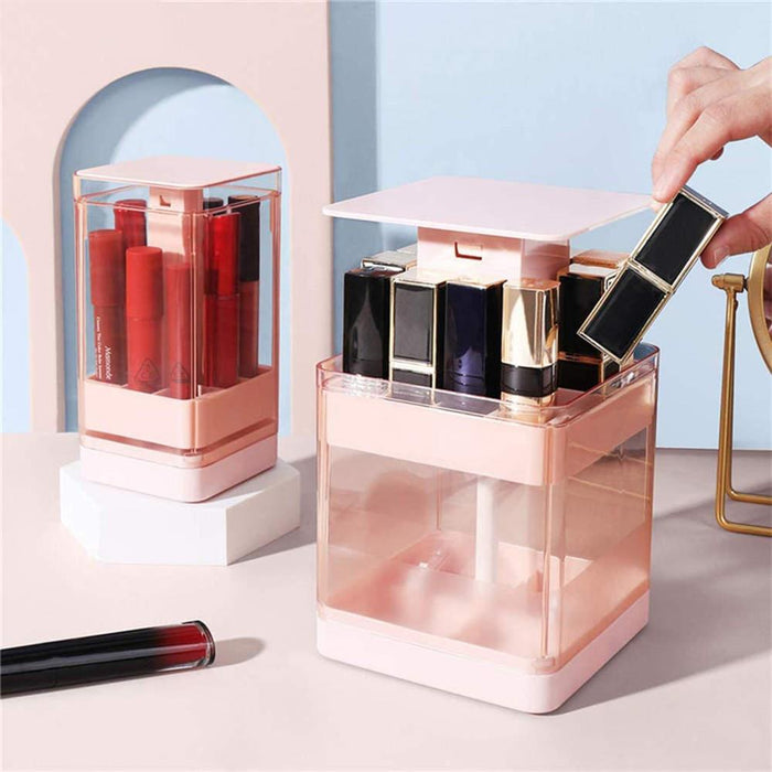 8/12 Grids Press Lift Lipstick Storage Box Lip Glaze Holder Cosmetic Organizer
