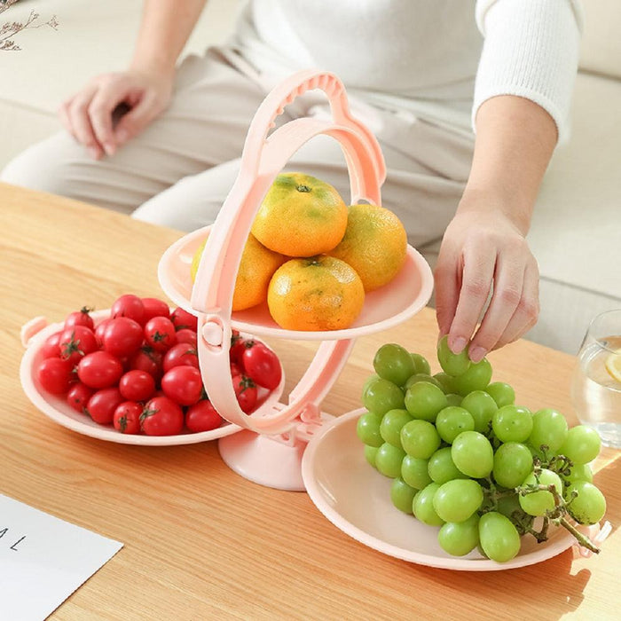 Foldable 3 Tier fruit Snack Candy Tray Kitchen Counter Bar Party Storage Basket