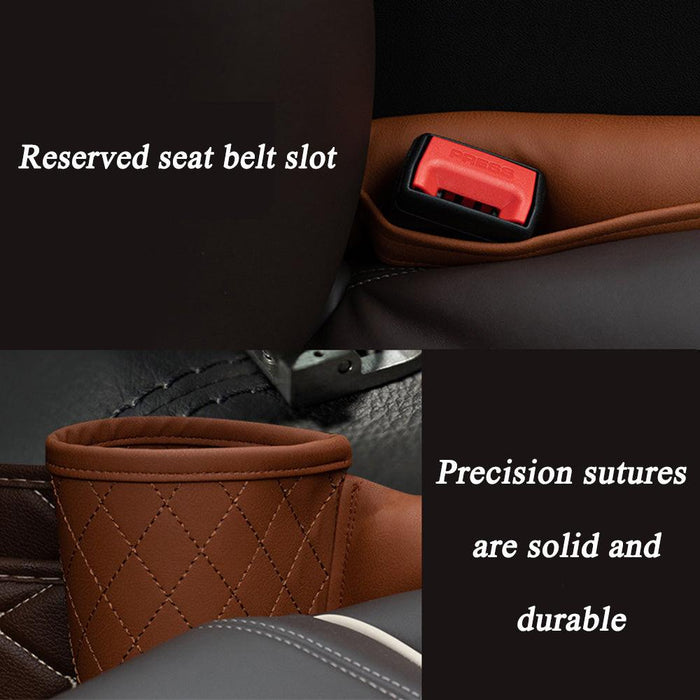 2pcs Car Seat Gap Filling Pad PU Leather Console Side Pocket Organizer for Phone Wallet Coin Key(CAR81）