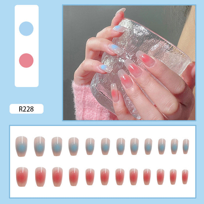 Two-tone Blush Acrylic Nail 24PCS
