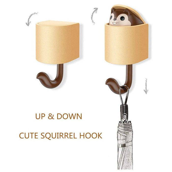 2Pcs Squirrel Shape Adhesive Hook