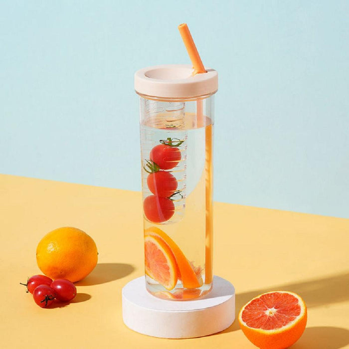 Transparent Water Bottle with Straw