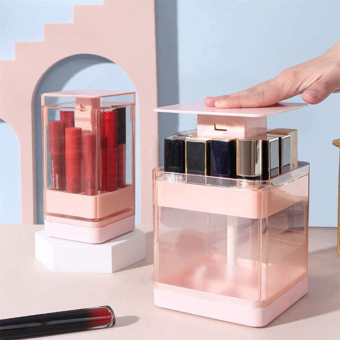 8/12 Grids Press Lift Lipstick Storage Box Lip Glaze Holder Cosmetic Organizer