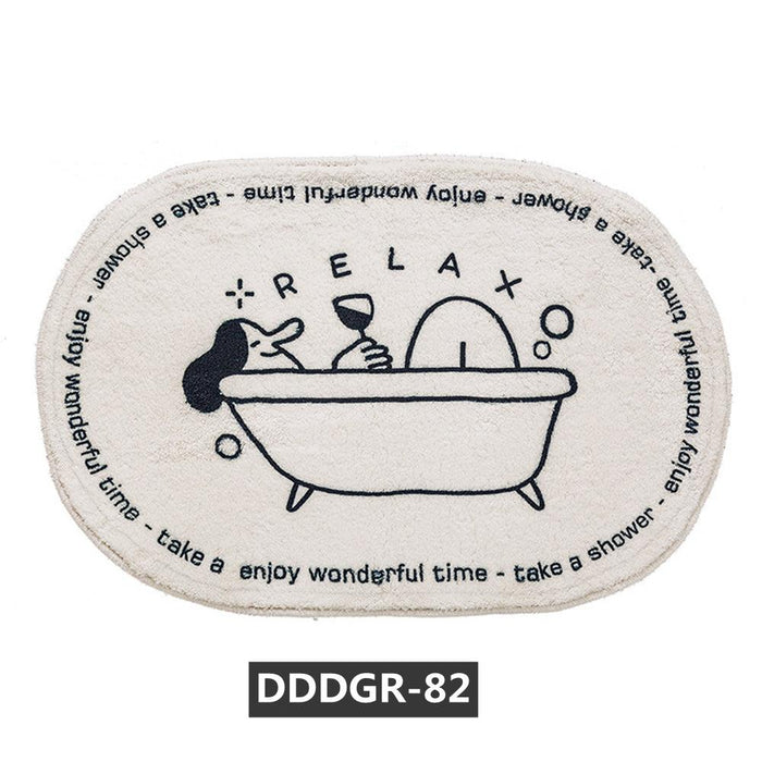 Bathroom Rug Non Slip Cute Bath Mat Soft Shower Rug Plush Microfiber Water Absorbent Thick Shaggy Floor Mats, Machine Washable
