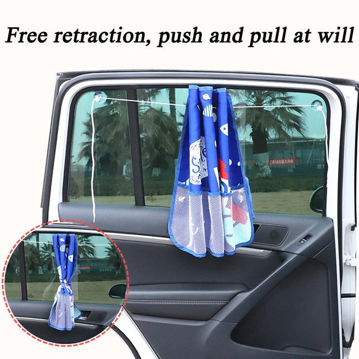 Car Sun Shade Curtain with Storage Bag for Side Window Baby Kids Children Sunshade Protector (CAR117)