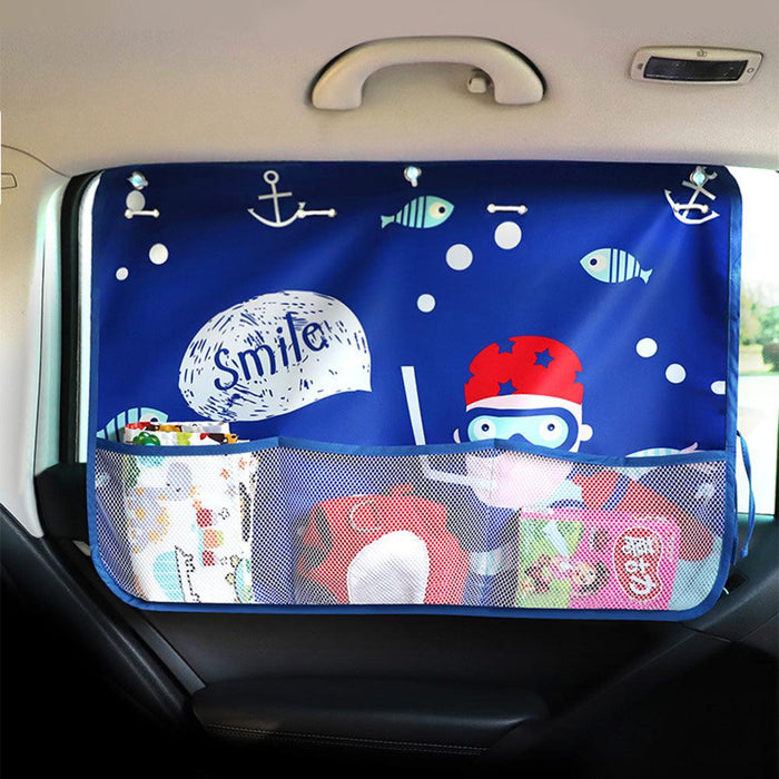 Car Sun Shade Curtain with Storage Bag for Side Window Baby Kids Children Sunshade Protector (CAR117)