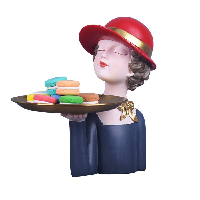 Hat Girl Tray Sculpture