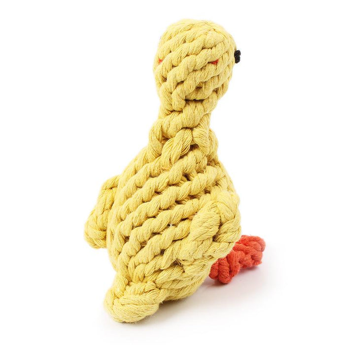 WOVEN YELLOW DUCK DOG TOY