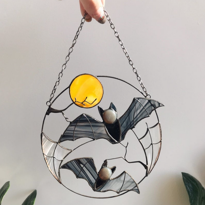 Gothic Bat Moon Ornament