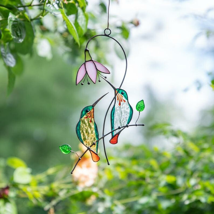 Stained Glass Hummingbird Ornament