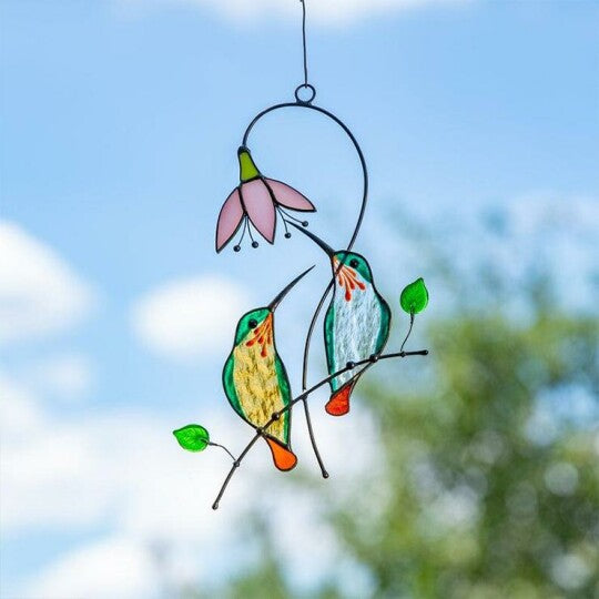 Stained Glass Hummingbird Ornament