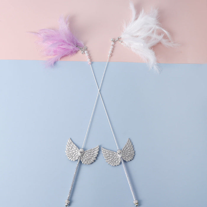 Feather Angel Wings Make-fun Cat Stick