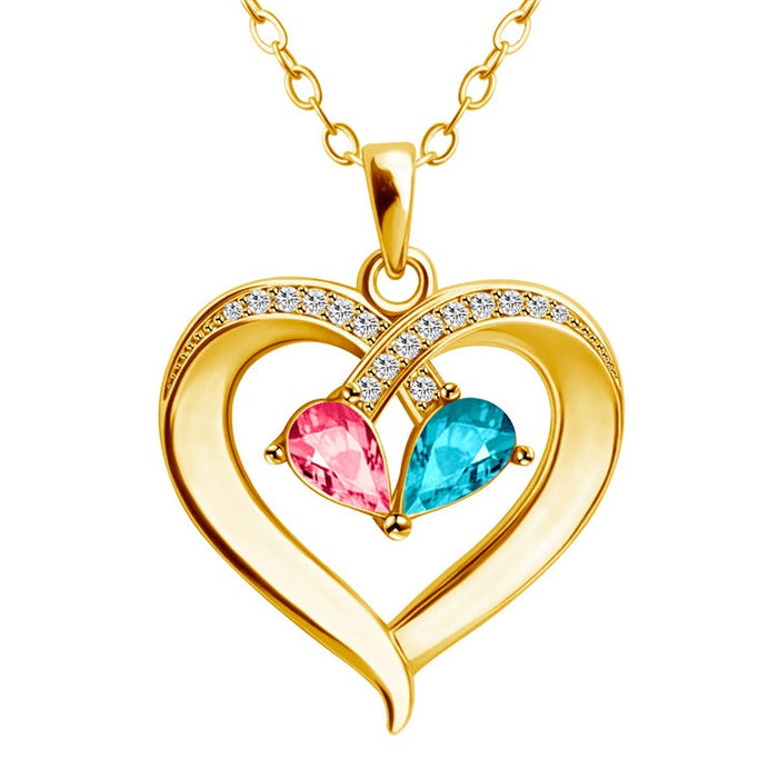 MLYJ Two-tone Peach Heart Necklace