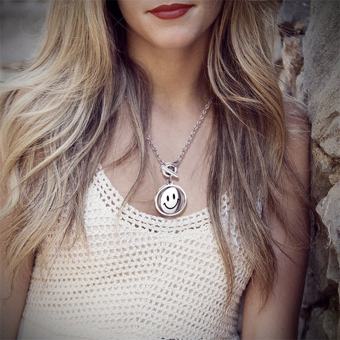 360° Rotating Smiley Necklace