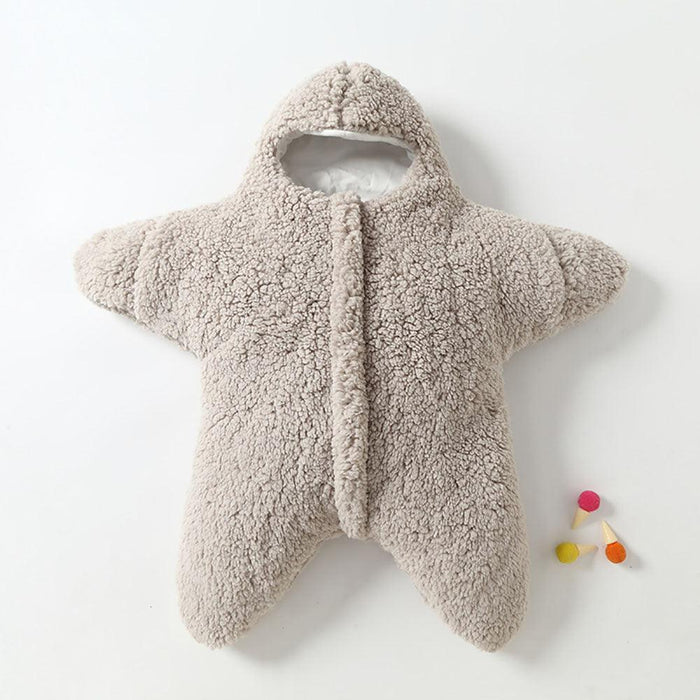 Baby Starfish-shaped Sleeping Bag Lamb Fleece Material Thickened Section 0-6 Months Baby Available Split-leg Sleeping Bag Warm Anti-kicking Quilt
