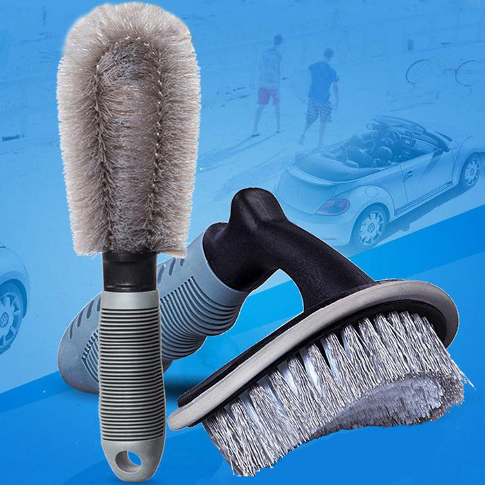 2pcs Wheel Cleaning Brush, Tire Brush Cleaning Tool, Tire Cleaner for Car, Motorcycle or Bicycle, Soft Bristle Underwire Brush Combination Kit for Wheel Washing(CAR102）