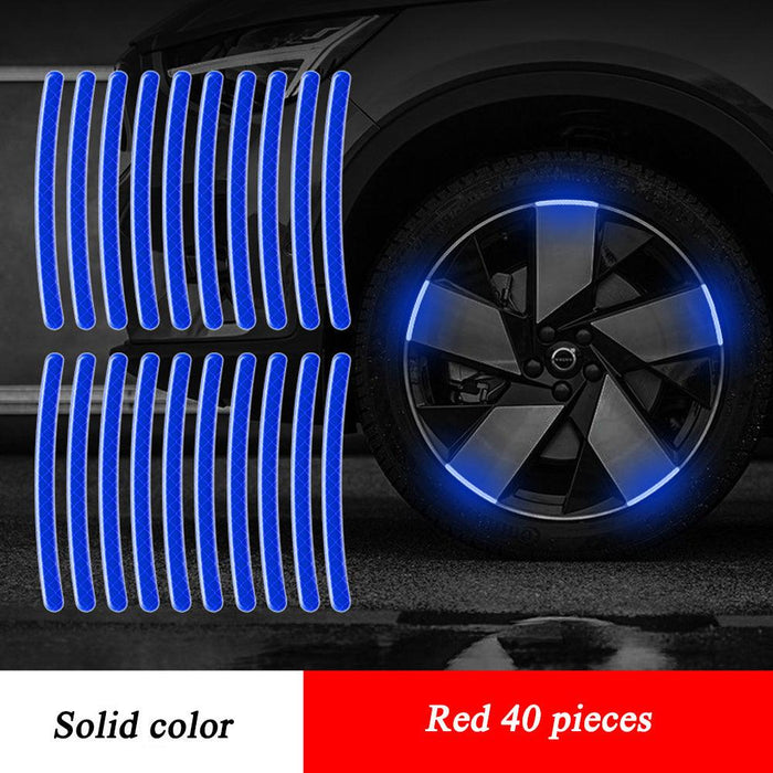 40 Pieces Of Tire Reflective Stickers Tire Warning Stickers Safety Reflective Waterproof Personalized Creative Tape Stickers(CAR43)