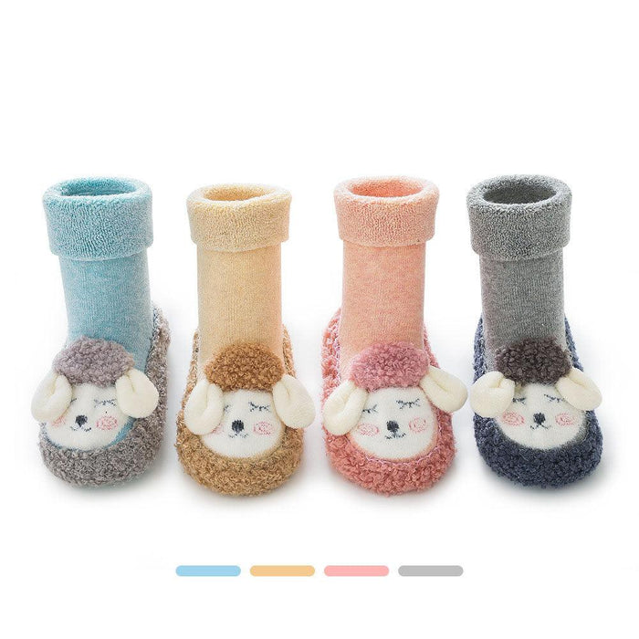 Baby Floor Socks Combed Cotton Stitching Four Colours Four Models 0-3 Years Old baby Socks Shoe Covers Autumn and Winter Terry Thickened Cartoon Non-slip
