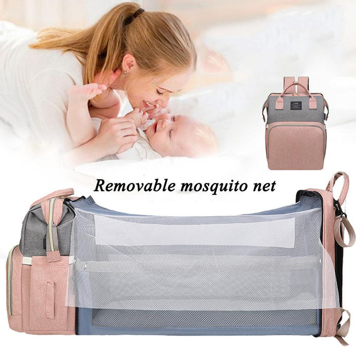 Folding Bed Mother And Baby Bag Mommy Shoulder Mother And Baby Bag Baby Cot Light Baby Backpack Diaper Bag Backpack With Baby Changing Station