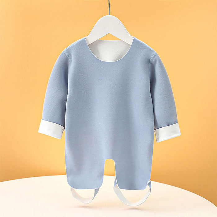 Long Sleeve Baby Bib with Attached Legs and Half Back German Fleece Available in Autumn/Winter Prevents Kicking Non-marking
