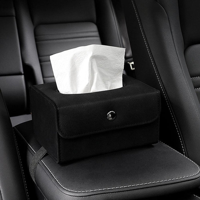 Car Tissue Box Non-slip Leather Car Tissue Box Accessories, With Elastic Band, Seat Back Paper Bag Folding Paragraph Home And Car Dual-use Type(CAR65）