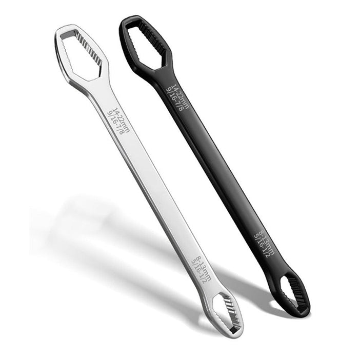 Double End Multifunctional Universal Wrench,8mm-22mm Self-Tightening Universal Wrench Repair Tools, Chrome Vanadium Steel(CAR60)