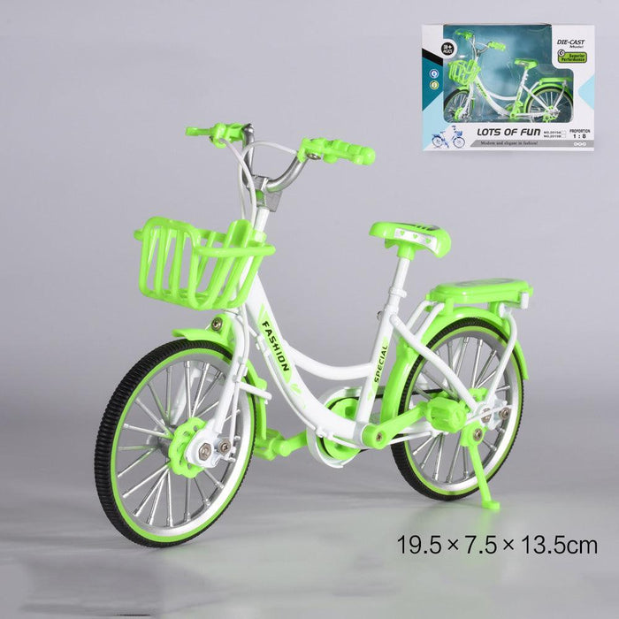 Bicycle Model Ornaments Car Mini Simulation Mountain Bike Metal Toys Creative Alloy Home Office Car Decoration(CAR73）