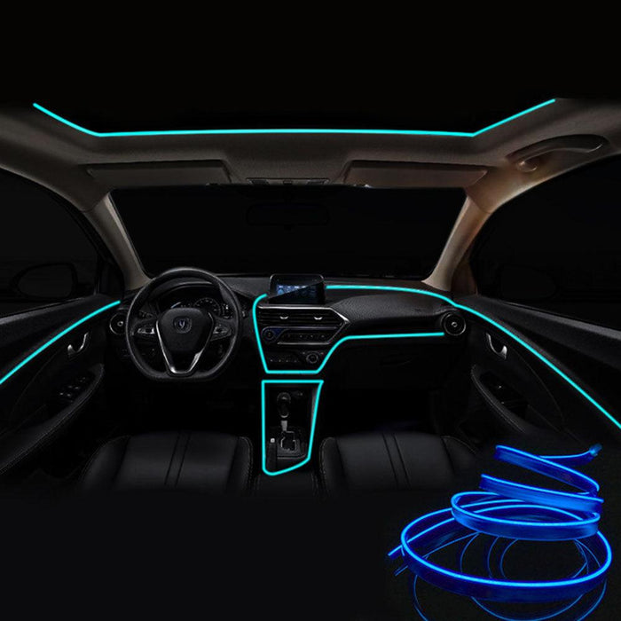 Car Interior Lighting Auto LED Strip EL Wire Rope Auto Atmosphere Decorative Lamp Flexible Neon Light DIY (CAR118)