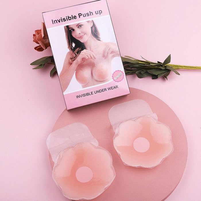 2 Pairs Of Silicone Floral Breast Patch Nipple Cover, Reusable Sticky Invisible Patch Silicone Cover Clothes