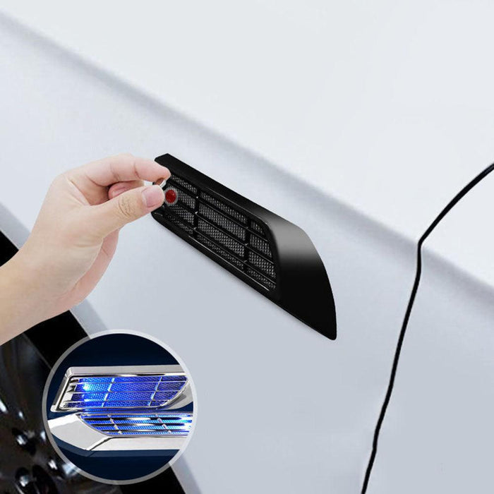 Clear Lens White Solar Energy Side Marker Warning Light Kit for Car Doors (CAR123)