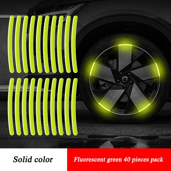 40 Pieces Of Tire Reflective Stickers Tire Warning Stickers Safety Reflective Waterproof Personalized Creative Tape Stickers(CAR43)