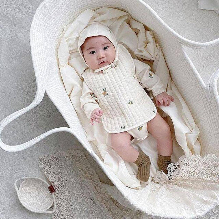 Portable Basket for Baby Cotton Woven Multi-colour Baby Out and about Portable Foldable Sleeping Basket