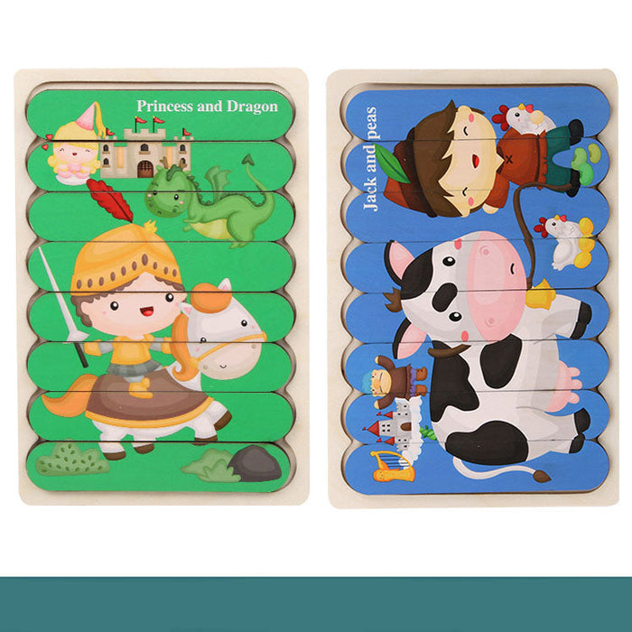 Wooden Strip Shape Double‑Sided Puzzles