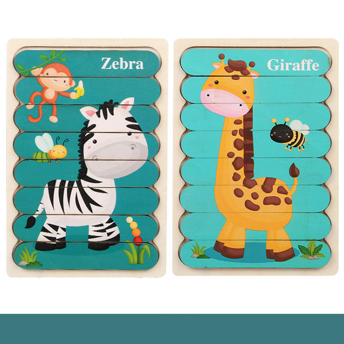 Wooden Strip Shape Double‑Sided Puzzles