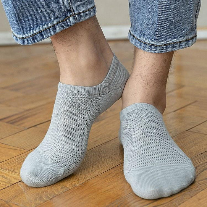 Solid Color Men's Low Socks