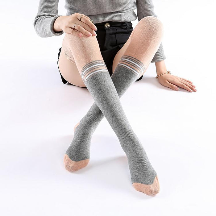 Two-color Over the knee Yoga Socks