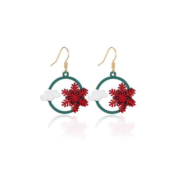 Red Snow Christmas Earrings