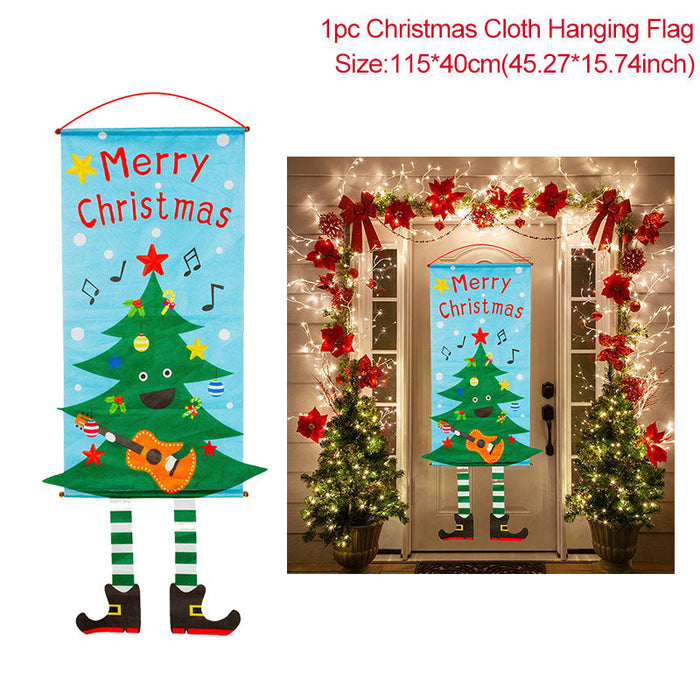 Merry Christmas Porch Door Banner Hanging Ornament 