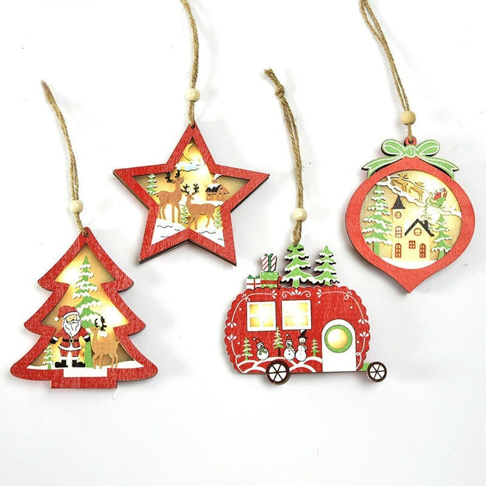 Creative Decorations For Christmas Tree Wood (4PCS)