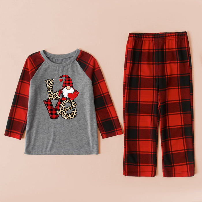 Santa Check Print Parent-child Pajamas Set (with Pet Dog Clothes)