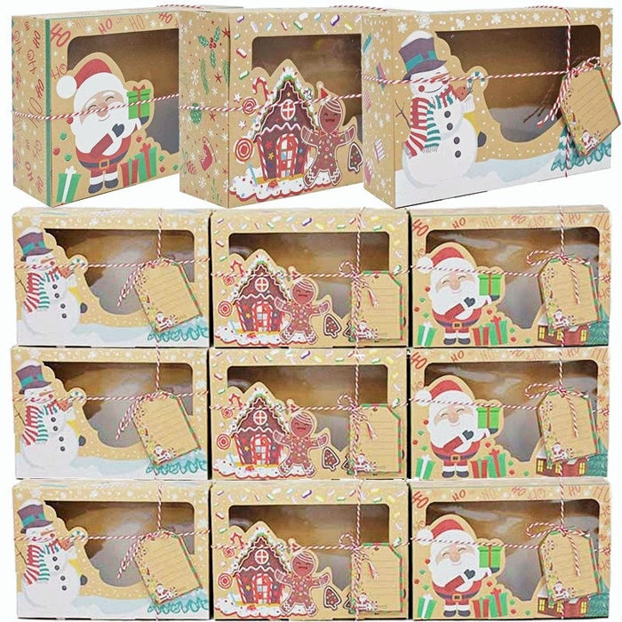 22/18cm Paper Gift Boxes Christmas Present Muffin Snacks Packaging Box 